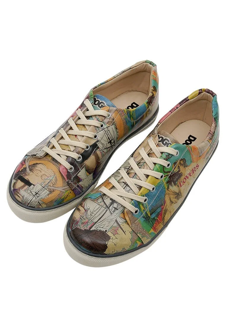 Homme Cuir Vegan Multicolore Baskets - Ancient Tales Motif