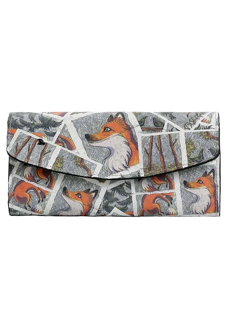 Kadın Gri Cüzdan - A Day of a Fox Tasarım