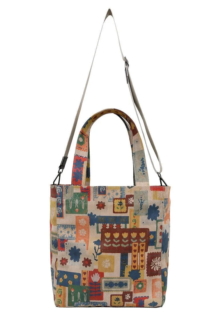 Kadın Vegan Çok Renkli Large Tote Bag - Anatolian Patterns Tasarım