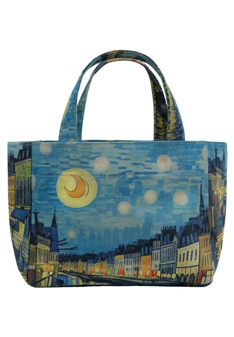 Kadın Vegan Çok Renkli Medium Tote Bag - Sea Sparkles Tasarım