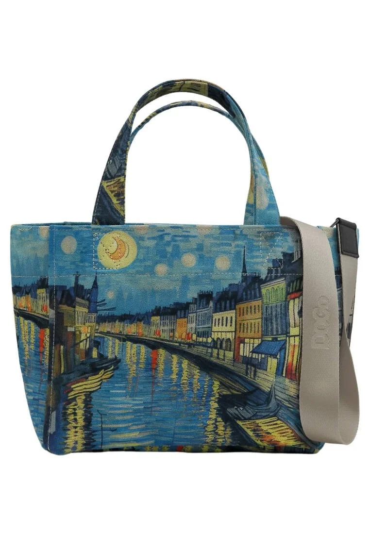 Kadın Vegan Çok Renkli Medium Tote Bag - Sea Sparkles Tasarım