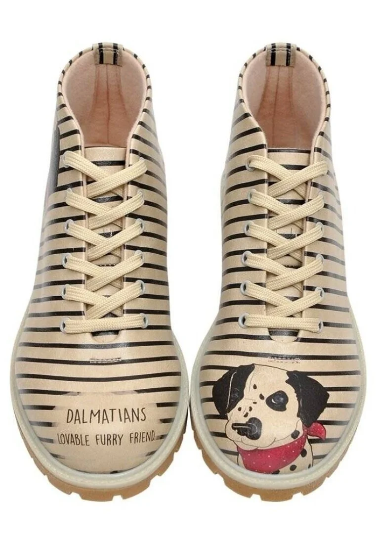 Kadın Vegan Deri Bej Bilekte Bot - Dalmatian Tasarım