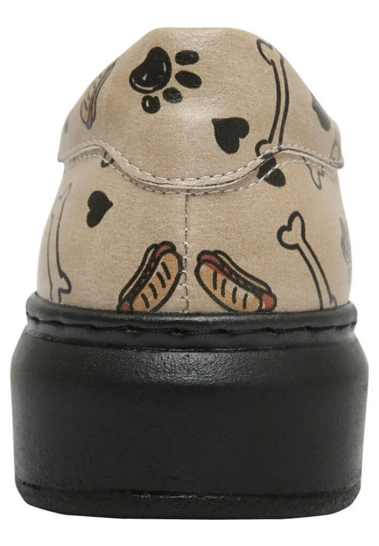 Kadın Vegan Deri Bej Sneakers - Call me Hotdog Tasarım