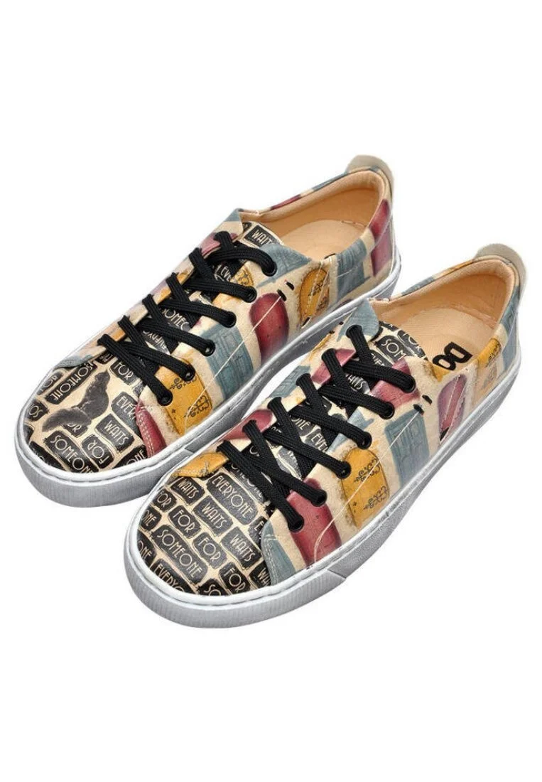 Kadın Vegan Deri Bej Sneakers - Everyone Waits for Someone Tasarım