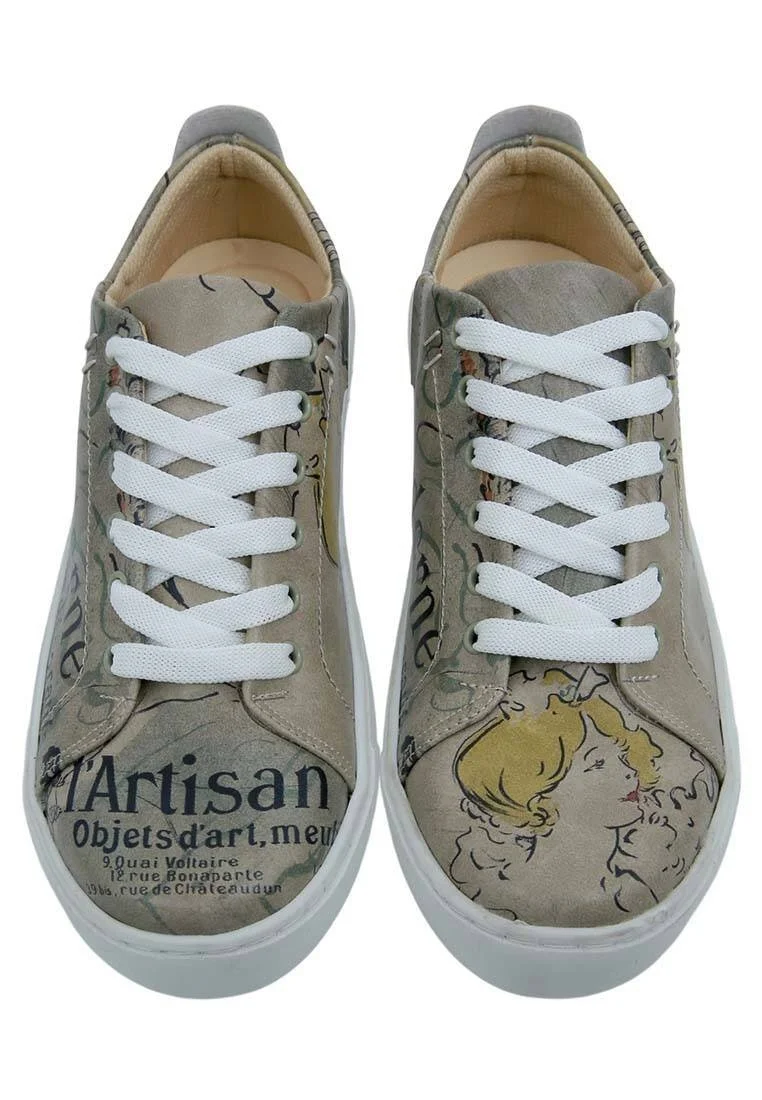Kadın Vegan Deri Bej Sneakers - Artisan Tasarım