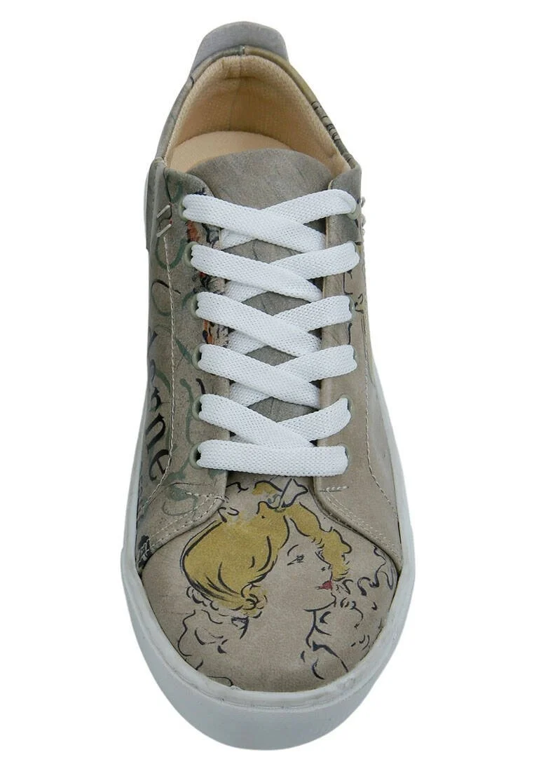 Kadın Vegan Deri Bej Sneakers - Artisan Tasarım