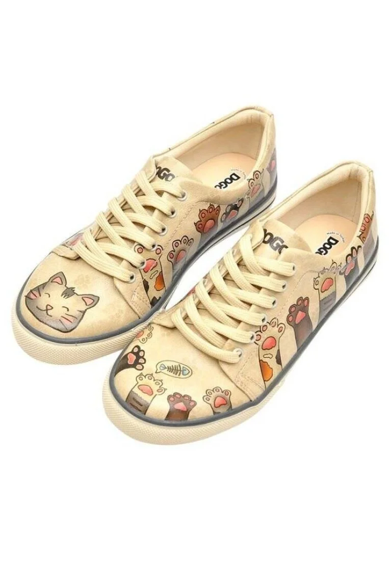 Kadın Vegan Deri Bej Sneakers - Yummy Tasarım