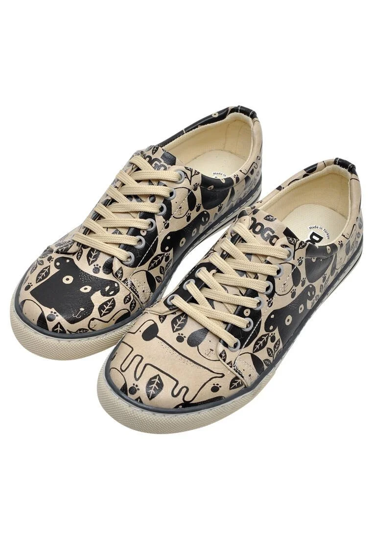 Kadın Vegan Deri Bej Sneakers - Dog Rules Tasarım
