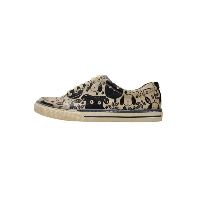 Kadın Vegan Deri Bej Sneakers - Dog Rules Tasarım