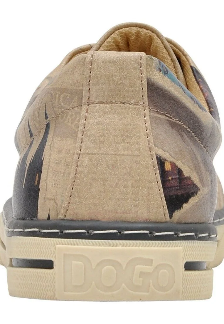 Kadın Vegan Deri Bej Sneakers - Warner Bros Gryffindor Gang Harry Potter Tasarım
