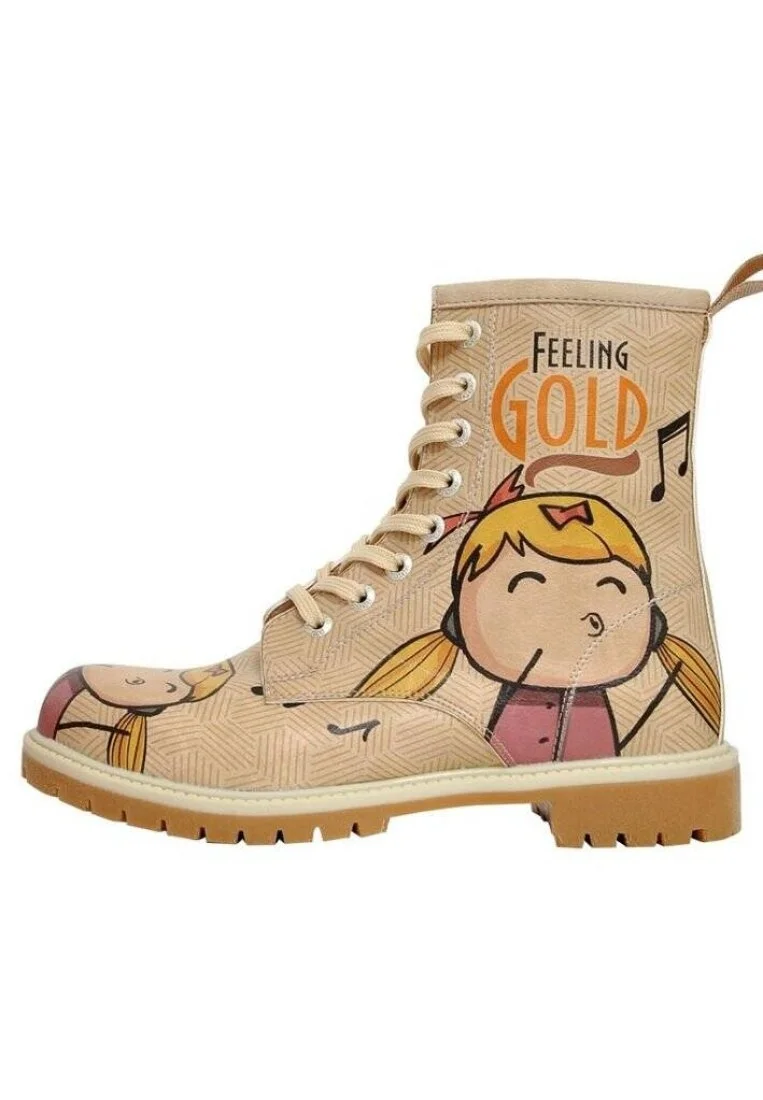 Kadın Vegan Deri Bej Uzun Bot - Feeling Gold Tasarım