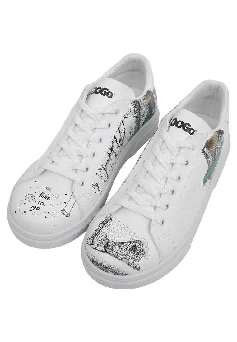 Kadın Vegan Deri Beyaz Günlük Sneakers - Time To Go Tasarım