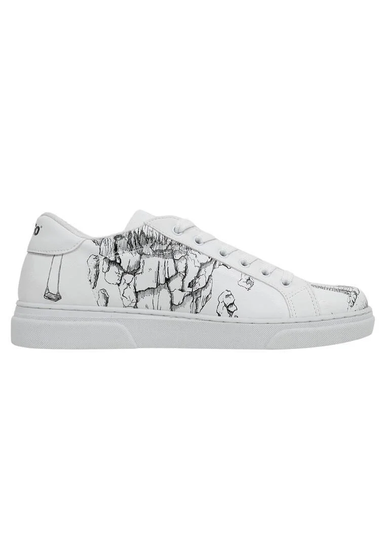 Kadın Vegan Deri Beyaz Günlük Sneakers - Time To Go Tasarım