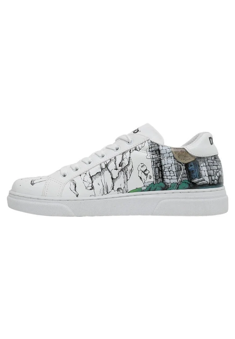 Kadın Vegan Deri Beyaz Günlük Sneakers - Time To Go Tasarım