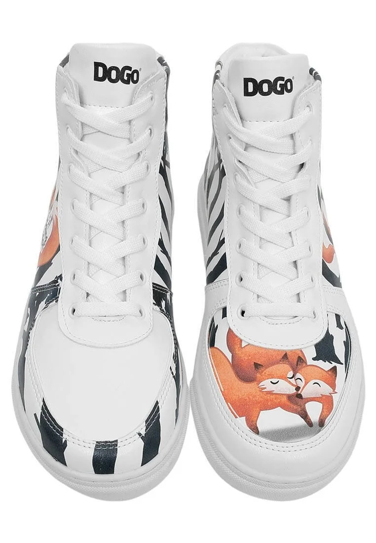 Kadın Vegan Deri Beyaz High Sneakers - Cuddling Season Tasarım