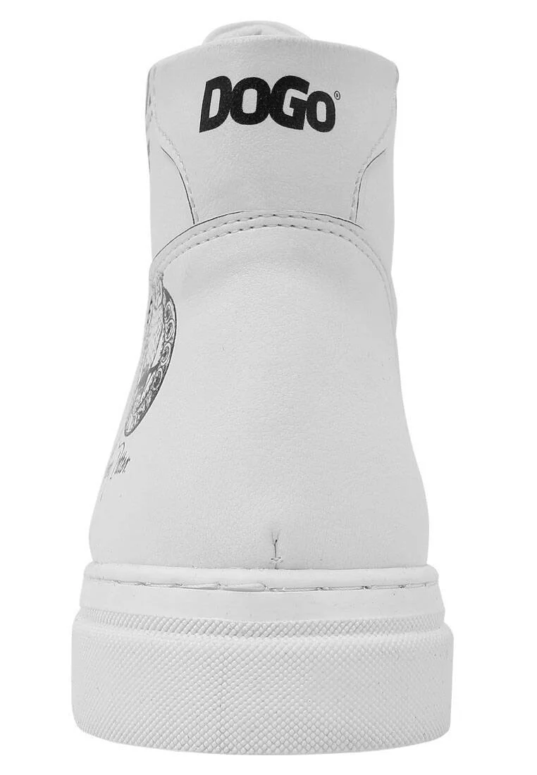 Kadın Vegan Deri Beyaz High Sneakers - Warner Bros Daily Prophet Harry Potter Tasarım