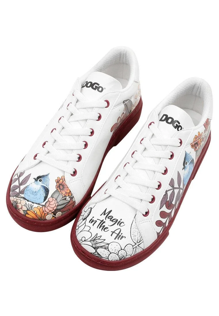 Kadın Vegan Deri Beyaz Sneakers - Magic in the Air Tasarım