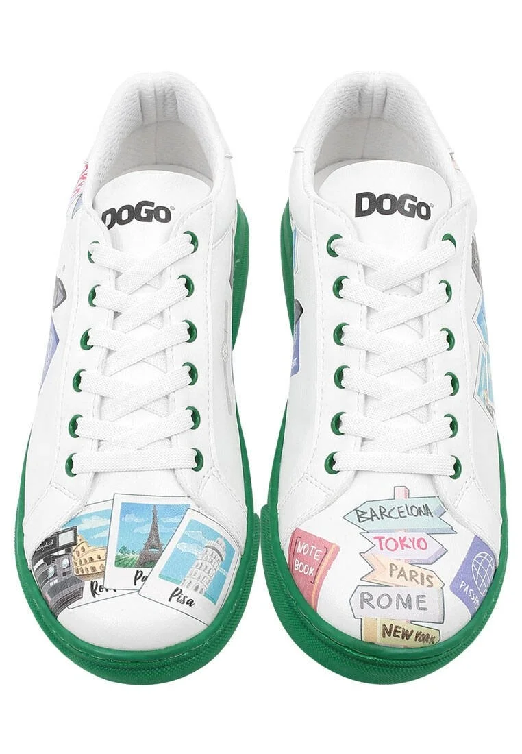 Kadın Vegan Deri Beyaz Sneakers - Ready to Travel Tasarım