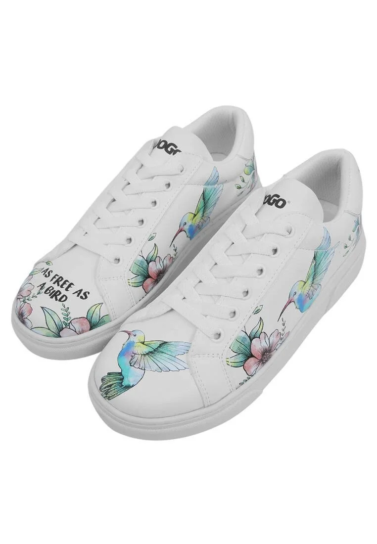 Kadın Vegan Deri Beyaz Sneakers - As Free As a Bird Tasarım