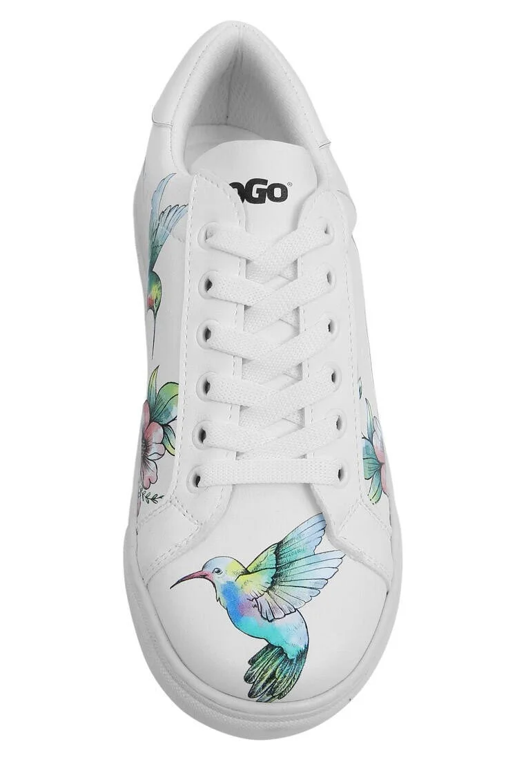 Kadın Vegan Deri Beyaz Sneakers - As Free As a Bird Tasarım
