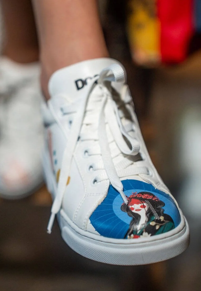 Kadın Vegan Deri Beyaz Sneakers - Bring Your Colours to Life Tasarım