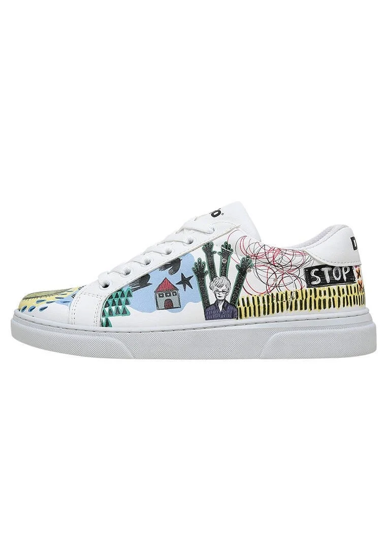 Kadın Vegan Deri Beyaz Sneakers - I was here Tasarım