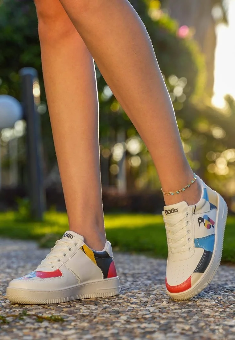 Kadın Vegan Deri Beyaz Sneakers - Bauhaus Birdie Tasarım