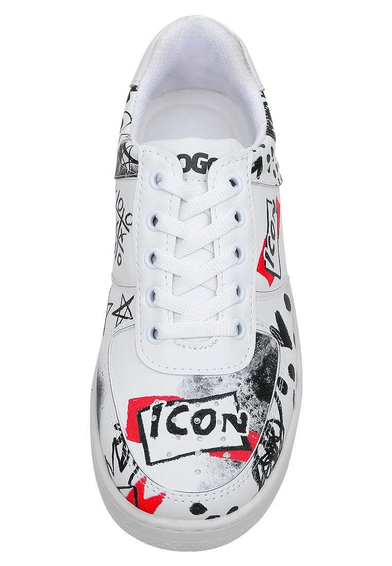 Kadın Vegan Deri Beyaz Sneakers - Icon Tasarım