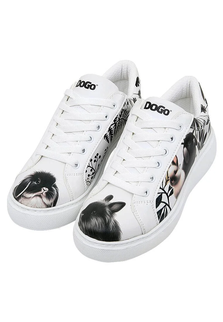 Kadın Vegan Deri Beyaz Sneakers - Fluffy Tasarım