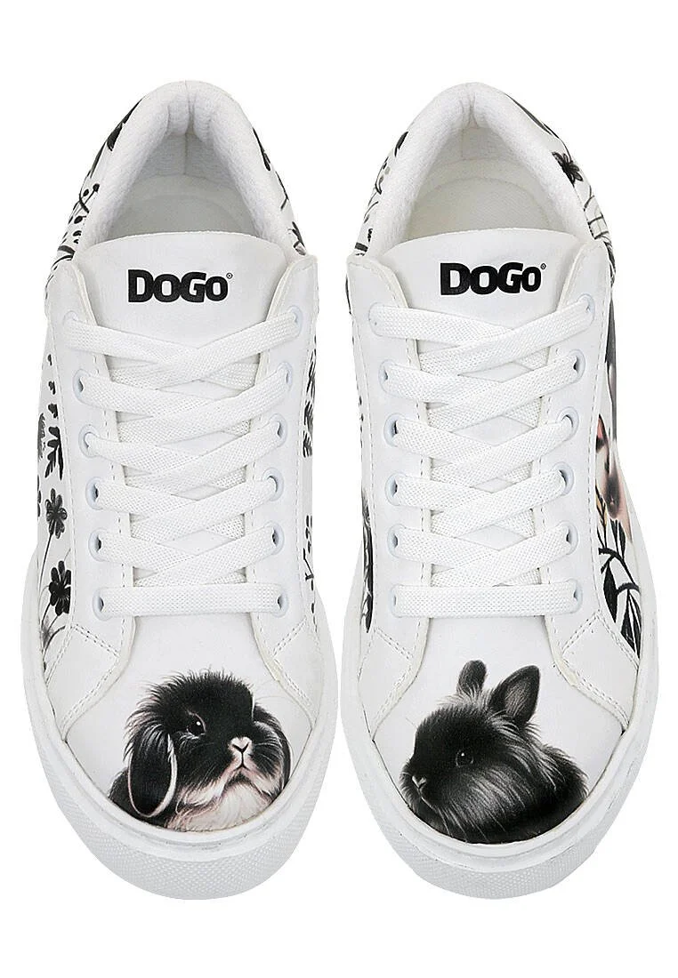 Kadın Vegan Deri Beyaz Sneakers - Fluffy Tasarım