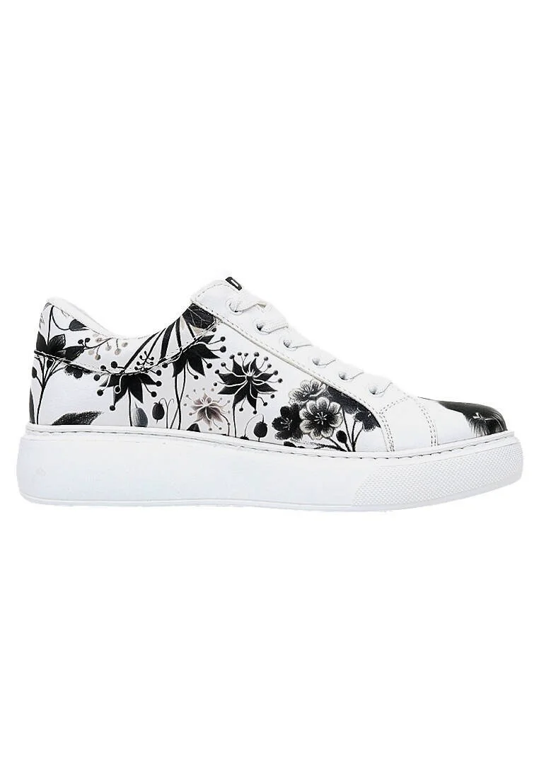 Kadın Vegan Deri Beyaz Sneakers - Fluffy Tasarım