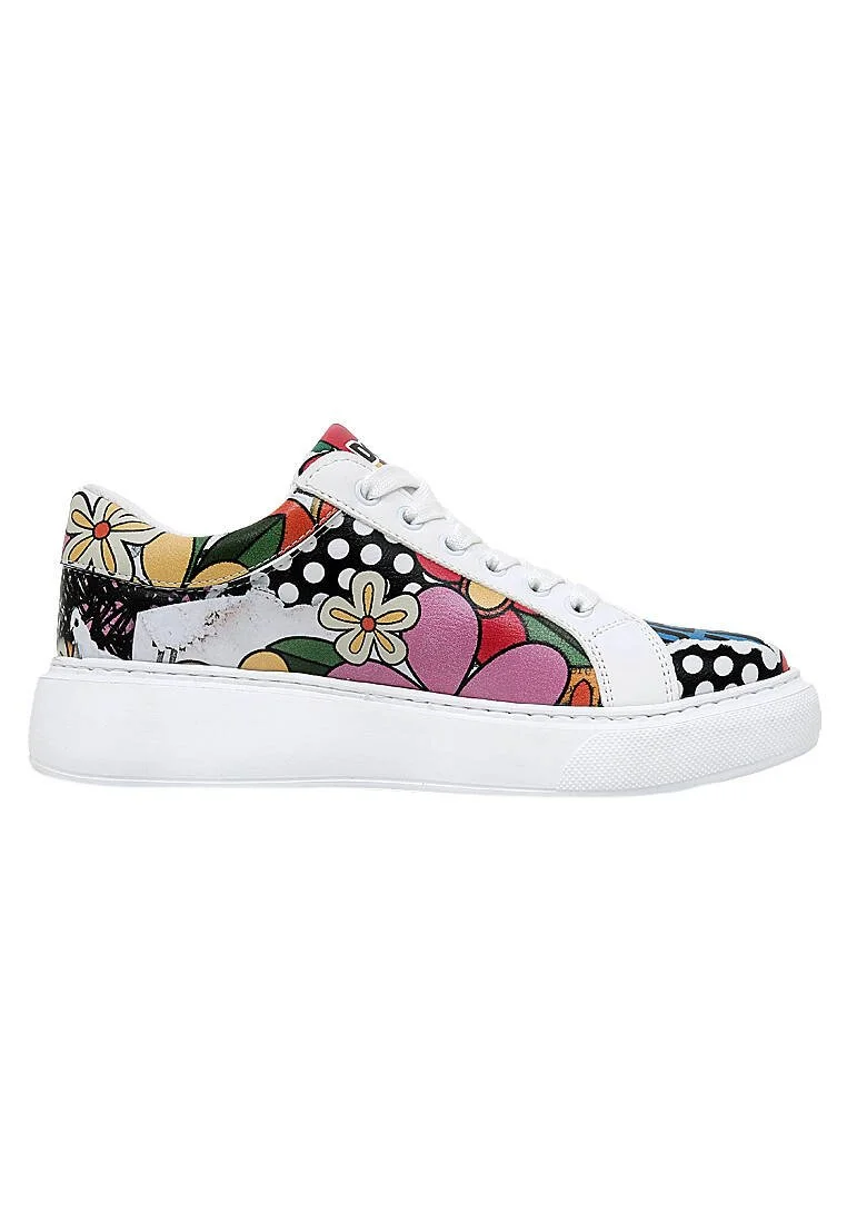 Kadın Vegan Deri Beyaz Sneakers - Creative Mess Tasarım