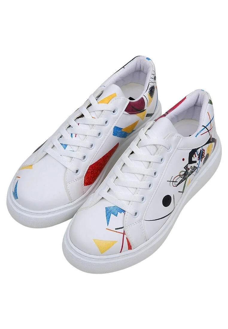 Kadın Vegan Deri Beyaz Sneakers - Crash of Neuron Tasarım