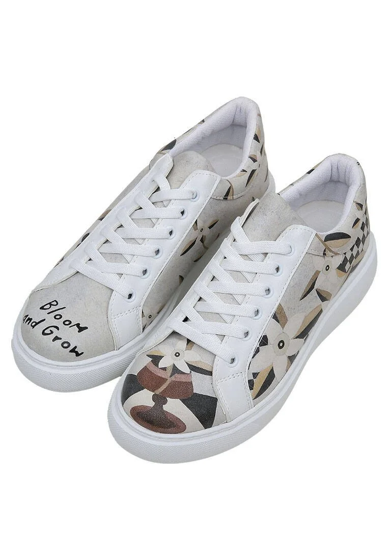 Kadın Vegan Deri Beyaz Sneakers - Bloom and Grow Tasarım