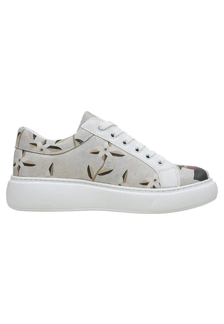 Kadın Vegan Deri Beyaz Sneakers - Bloom and Grow Tasarım