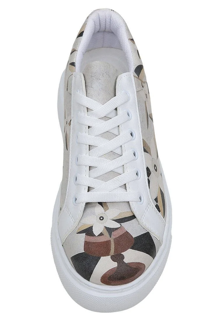 Kadın Vegan Deri Beyaz Sneakers - Bloom and Grow Tasarım