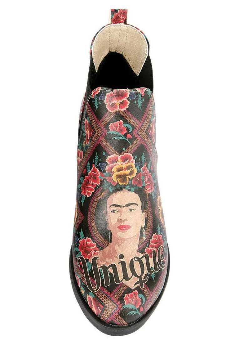 Kadın Vegan Deri Çok Renkli Bilekte Bot - Beauty In The Broken Frida Kahlo Tasarım