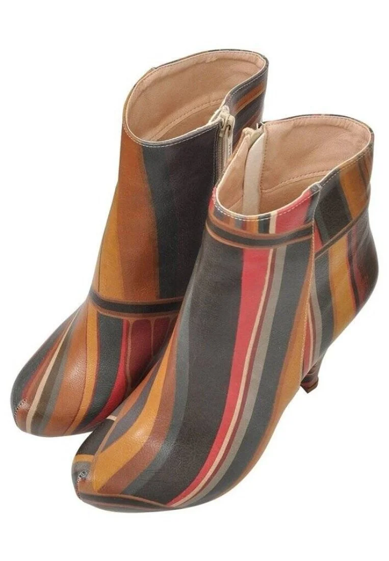 Kadın Vegan Deri Çok Renkli Bootie - Fields of color Tasarım