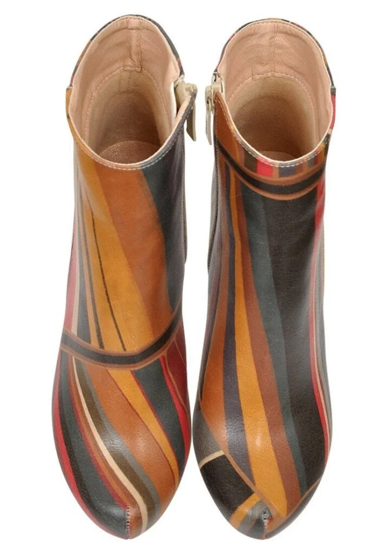 Kadın Vegan Deri Çok Renkli Bootie - Fields of color Tasarım