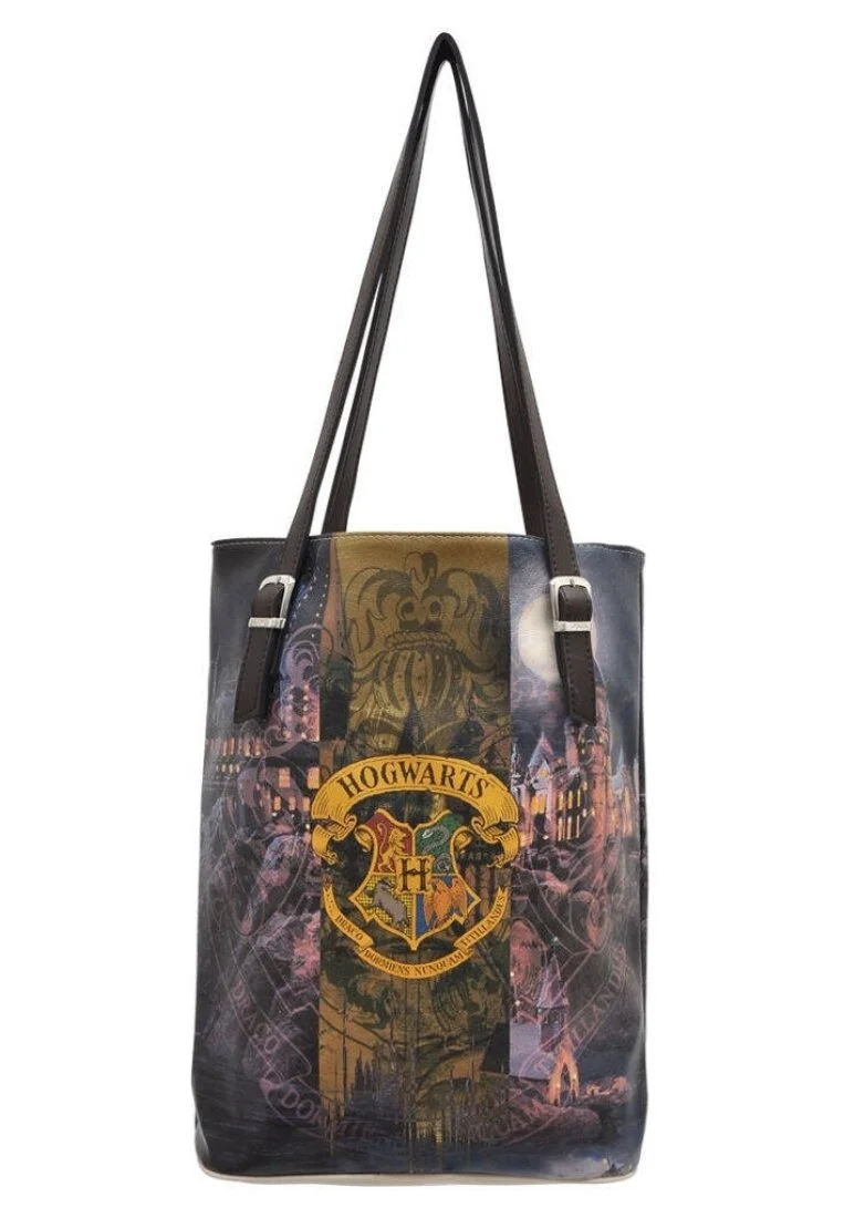 Kadın Vegan Deri Çok Renkli Omuz Çantası - Warner Bros Hogwarts Castle Harry Potter Tasarım