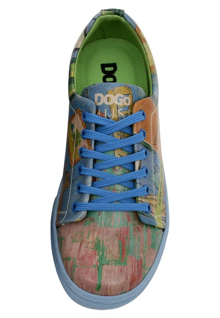 Kadın Vegan Deri Çok Renkli Sneakers - Vincent van Gogh The Bedroom Muse Tasarım