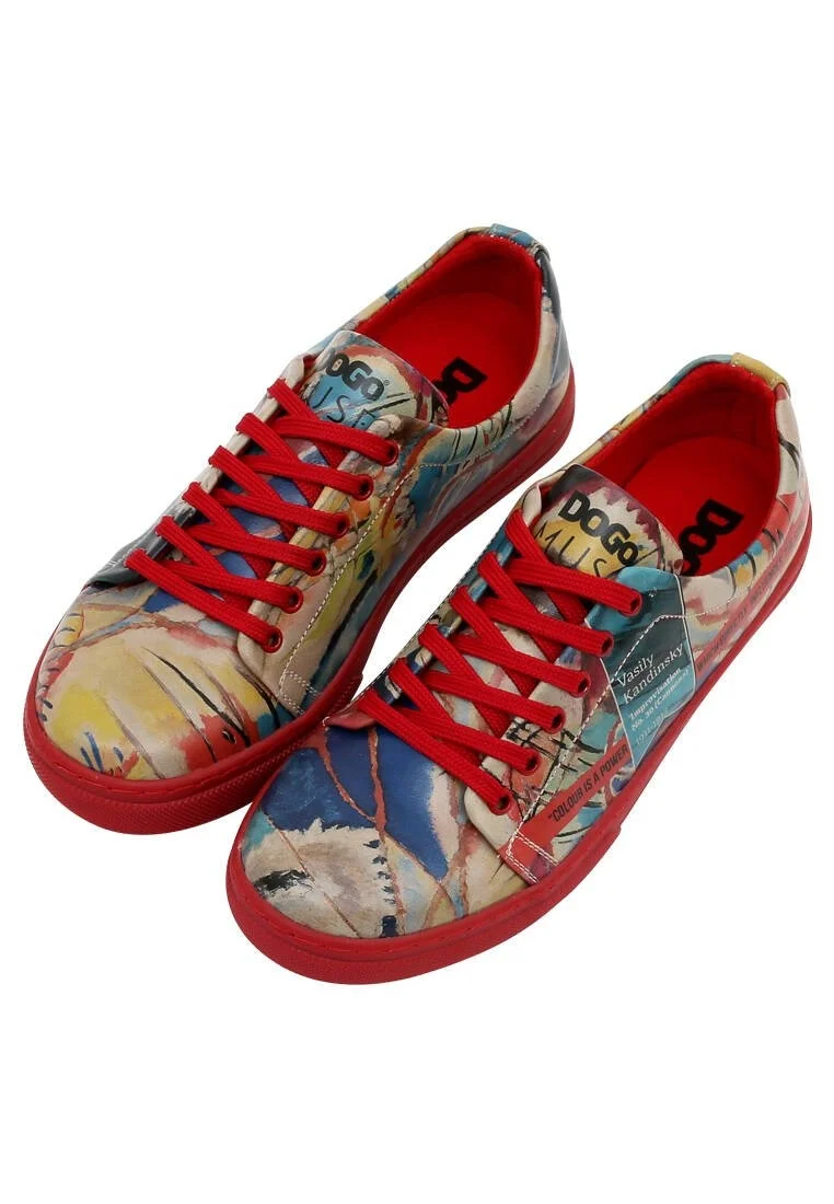 Kadın Vegan Deri Çok Renkli Sneakers - Vasily Kandinsky Cannons Muse Tasarım