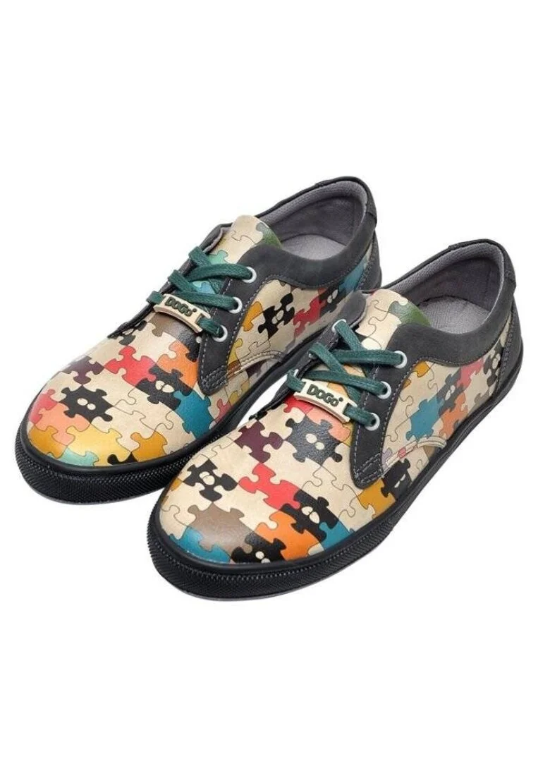 Kadın Vegan Deri Çok Renkli Sneakers - In the Puzzle Tasarım