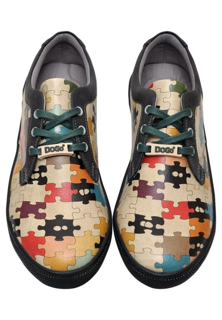 Kadın Vegan Deri Çok Renkli Sneakers - In the Puzzle Tasarım