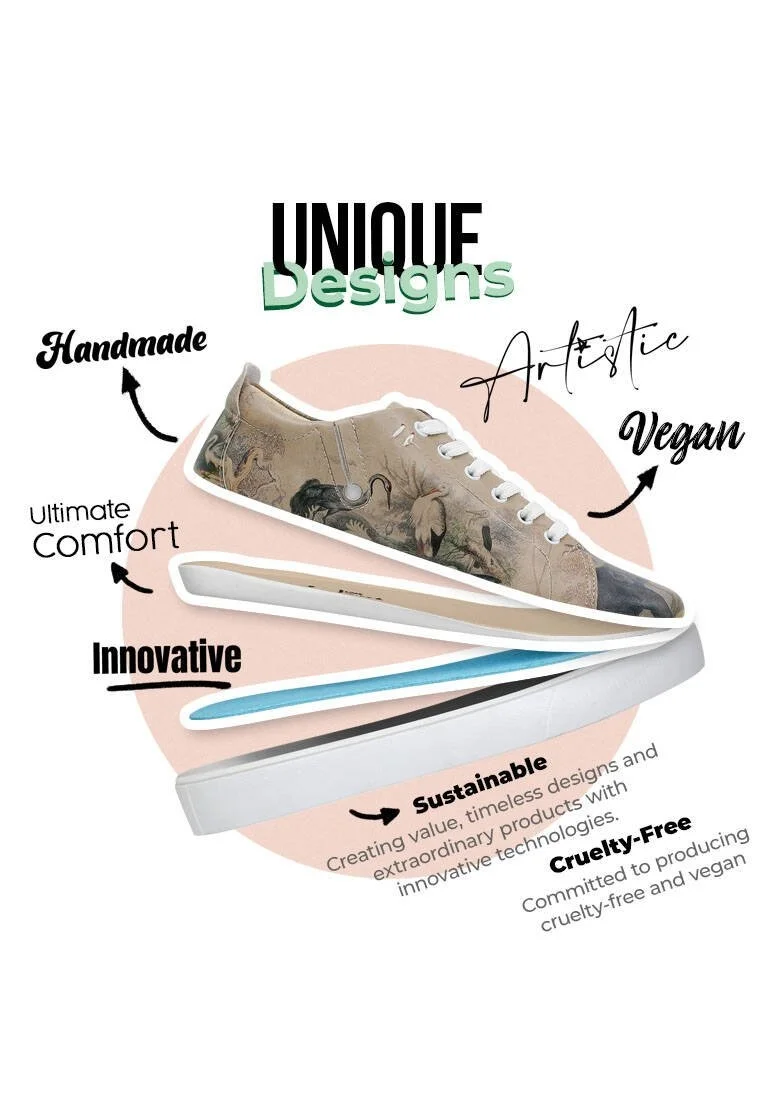 Kadın Vegan Deri Çok Renkli Sneakers - Jungle Serenity Tasarım