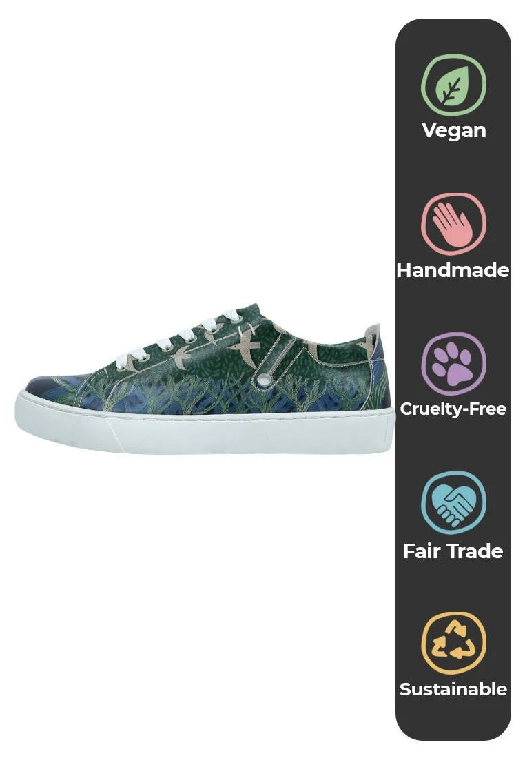 Kadın Vegan Deri Çok Renkli Sneakers - The Forest Always Whispers Tasarım