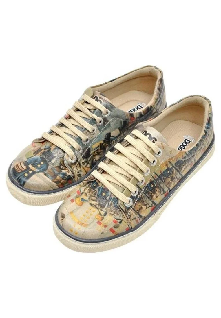Kadın Vegan Deri Çok Renkli Sneakers - Fiesta Tasarım