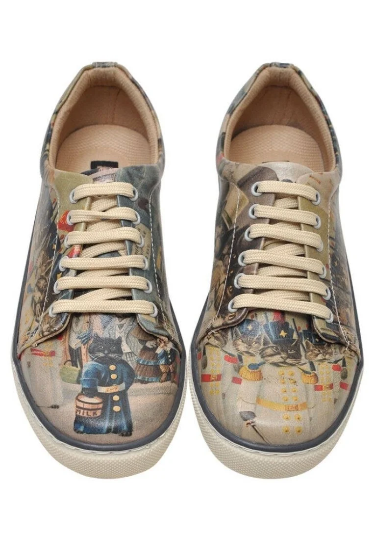 Kadın Vegan Deri Çok Renkli Sneakers - Fiesta Tasarım