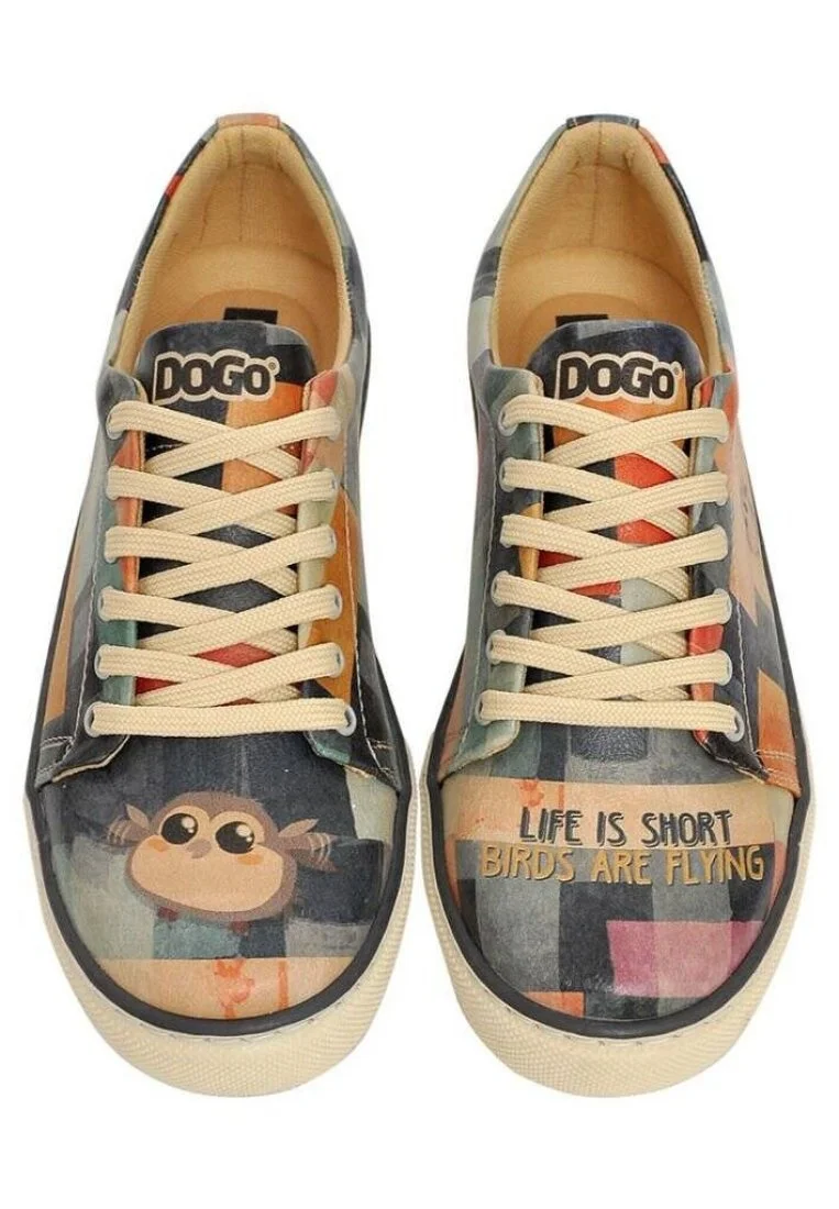 Kadın Vegan Deri Çok Renkli Sneakers - Life is Short Tasarım