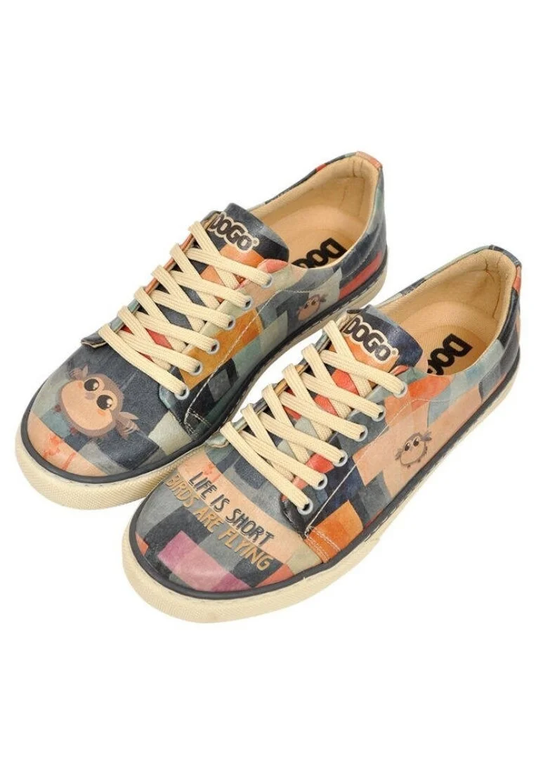 Kadın Vegan Deri Çok Renkli Sneakers - Life is Short Tasarım